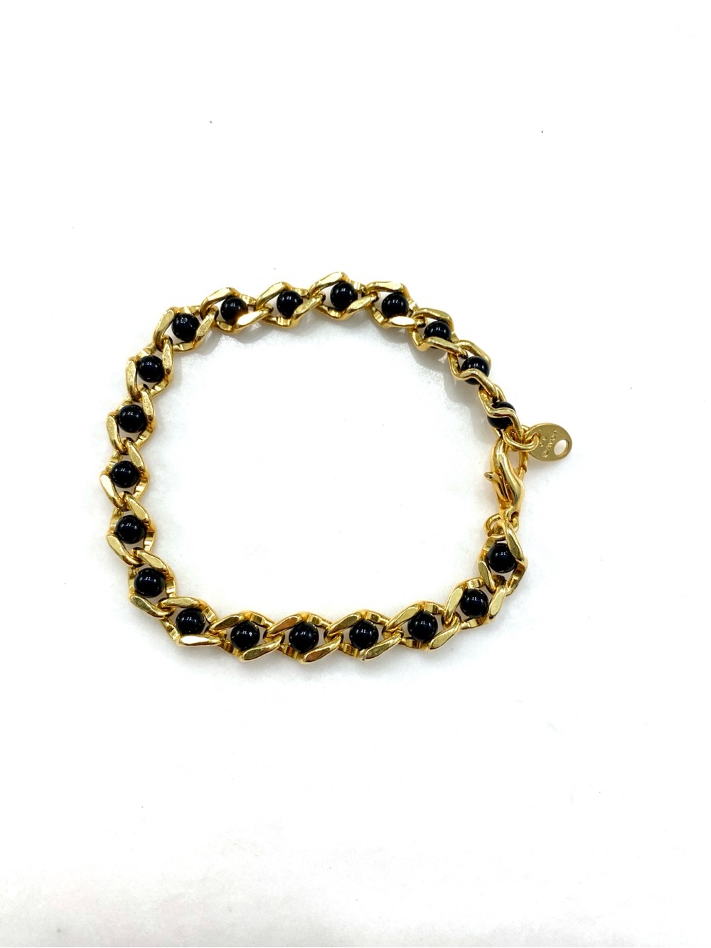 Vintage Avon Gold-Tone Bracelet with Black Bead Accents - Picture 4 of 4